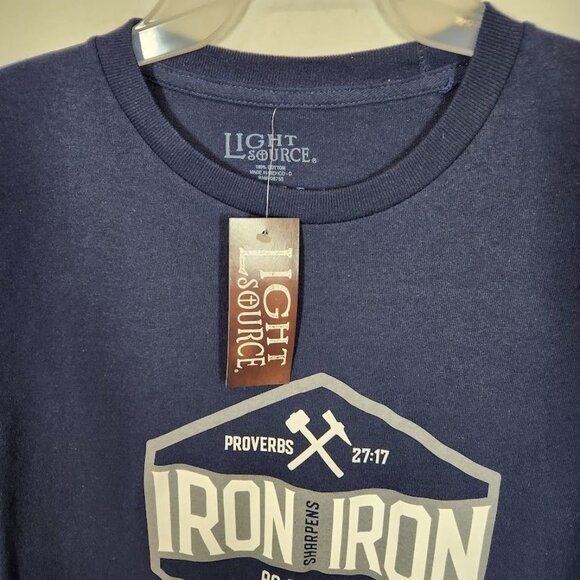 NWT Light Source Mens Long Sleeve T-Shirt Iron Crest in Navy Size large - Picture 5 of 6